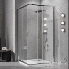 Душевая кабина Liberta Madrid 900x900х2000 профиль хром, ручка рейлинг 180