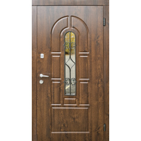 Двери входные Ваш Вид Эскада стеклопакет 1 Дуб тёмный 960х2050х65 Правые/Левые