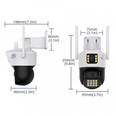 IP камера видеонаблюдения RIAS A23 (iCSee APP) Wi-Fi 2 объектива 3MP+3MP уличная с удаленным доступом Київ