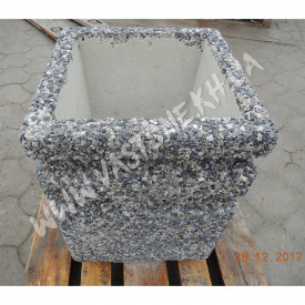 Урна для мусора «Невада» уличная бетонная Мрамор серый, Стационарный, Переносная, Сверху, Натуральный камень, Урна