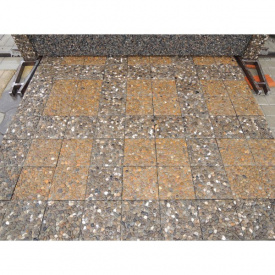 Тротуарная плитка «Квадрат-эко» Галька коричневая