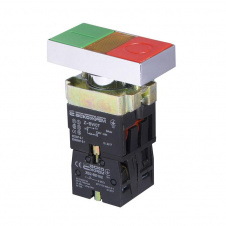 Кнопка XB2-BW8375 1NO 1NC Старт Стоп, св. діод, зелена/червона/жовтий ІР40 АскоУкрем