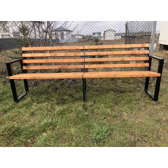 Скамейка Tobi Sho "Дуос" садово-парковая с подлокотниками в стиле Лофт 2 м цвет Дуб Киев