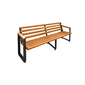 Скамейка садовая Tobi Sho Лофт усиленная с деревянными накладками на подлокотниках 2,2 м цвет Дуб