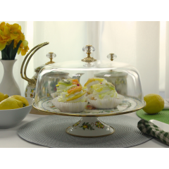 Тортовница эмалированная "VITALY" Elmani с крышкой на ножке, 30 см Вольнянск