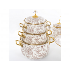 Кастрюля эмалированая "BIRD" Elmani с крышкой, 2,1 л, 16 см Днепрорудное