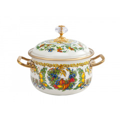 Кастрюля эмалированная "VITALY" Elmani с крышкой, 1,5л, 14см Коростень