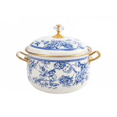 Кастрюля эмалированая "BUTTERFLY" Elmani с крышкой, 2,1 л, 16 см Мукачево