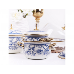 Кастрюля эмалированая "BUTTERFLY" Elmani с крышкой, 2,1 л, 16 см Мукачево