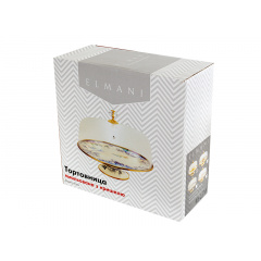 Тортовница эмалированая "BIRD" Elmani с крышкой на ножке, 30 см Васильевка