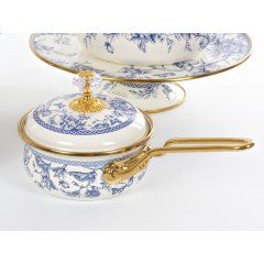 Ковш эмалированый "BUTTERFLY" Elmani с крышкой, 0,9 л, 14 см х 31 см Никополь