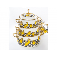 Кастрюля эмалированая "SICILY" Elmani с крышкой, 2,1 л, 16 см Хмельник