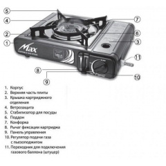 Газова плита одноконфоркова з адаптером Max 66-4 2300 Вт Вінниця