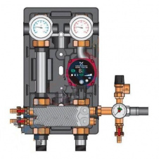 Насосна група Meibes D-UK-HE 1 з насосом Grundfos UPS 25-60 нерж. (Т/о 36 пл.)