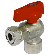 Кран кутовий Bianchi 527F 1/2x1/2 з накидною гайкою червоний (527004040F)