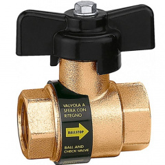 Кран кульовий Caleffi Ballstop із зворотним клапаном 3/4" (323050) Тячев