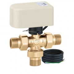 Кран зоновий кульовий 3-ходовий з приводом Caleffi 3/4" байпас (644352 3BY) Бушево