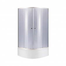 Душова кабіна Lidz Latwa SC90x90.SAT.HIGH.GR полукругла, скло тон 4 мм + Душовий піддон KAPIELKA ST90x90x41, з панеллю (LLSC9090SATHIGHGR2SET)