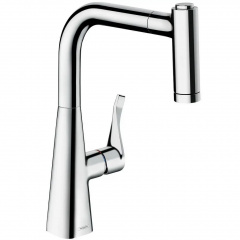 Змішувач для кухні Hansgrohe Metris з висувним виливом Броды