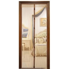 Антимоскитная сетка на магнитах 210*100 см HOME дверная антимоскитная шторка Коричневая с тесьмой Чугуев