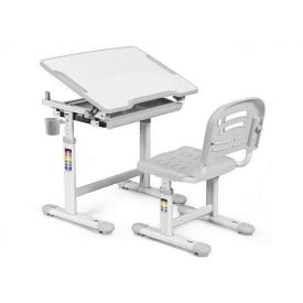 Дитяча парта, що росте, стіл + шарльчик для дому Evo-kids Evo-06 комплект сірий