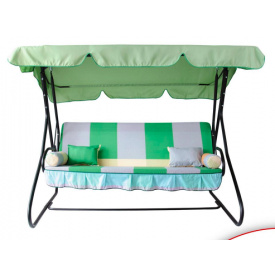 Садовые качели Vitan Графиня с тентом трехместная салатово-оранжевая