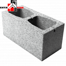 Блок строительный бетонный шлакоблок стеновой 390х190х190 мм.