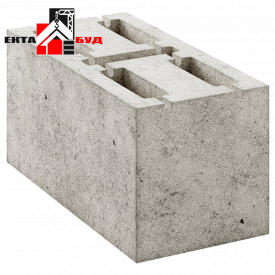 Блок будівельний бетонний шлакоблок стіновий 390х190х188 мм