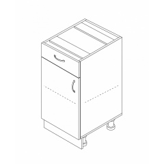 Тумба однодверна з одним ящиком (без стільниці) 0,5 МАКСІ МЕБЛІ (10662) Городок