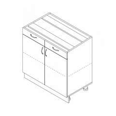 Тумба дводверна з 2-ма ящиками (без стільниці) з фарбованими МДФ фасадами ширина 900 МАКСІ МЕБЛІ (5102289) Красноград