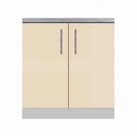 Тумба дводверна без ящиків зі стільницею 1-ї категорії ширина 800 МАКСІ МЕБЛІ Сірий/Ваніль (80076)