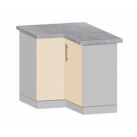 Тумба кутова кухонна зі стільницею 1-ї категорії МАКСІ МЕБЛІ Сірий/Ваніль (80152)