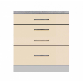 Тумба з чотирма ящиками зі стільницею 1-ї категорії ширина 800 МАКСІ МЕБЛІ Сірий/Ваніль (80121)