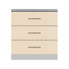 Тумба з трьома ящиками зі стільницею 1-ї категорії ширина 800 МАКСІ МЕБЛІ Сірий/Ваніль (80133)