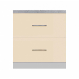 Тумба з двома ящиками зі стільницею 1-ї категорії ширина 600 МАКСІ МЕБЛІ Сірий/Ваніль (80107)