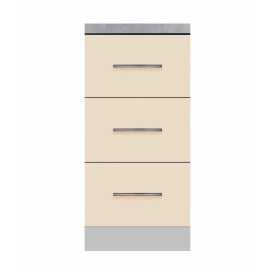 Тумба з трьома ящиками зі стільницею 1-ї категорії ширина 300 МАКСІ МЕБЛІ Сірий/Ваніль (80128)