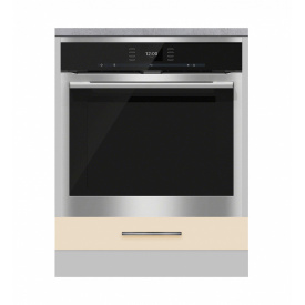 Тумба під духовку зі скринькою зі стільницею 1-ї категорії ширина 600 МАКСІ МЕБЛІ Сірий/Ваніль (80142)