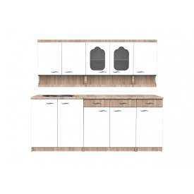 Кухня Валентина NEW ширина 2000 МАКСІ МЕБЛІ Дуб сонома/Білий гладкий (5103004)