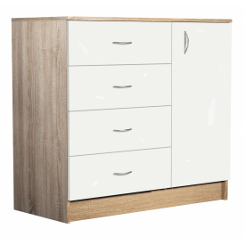 Комод Олімп mini з фарбованими МДФ фасадами МАКСІ МЕБЛІ Дуб сонома/Білий (5103172)