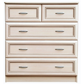 Комод Оскар МДФ накладки кіска (5 ящиків) (плюс) МАКСІ МЕБЛІ Дуб молочний (12483)