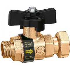 Кран кульовий із зворотним клапаном Caleffi S.p.a. 3/4Н x 3/4НГ 16 bar (334500) Бородянка