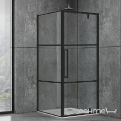 Душевая кабина Dusel DL198BP+DL196BP Black Matt Paint 100x100x190 профиль черный/стекло прозрачное Березнегувате