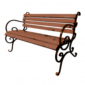 Лавка садова кована Tobi Sho з підлокітниками 170 см колір макасар