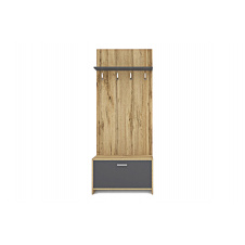 Вішак для передпокою NordicNest-3 (Дуб Аппалачі + Антрацит, 80х34х200 cм)