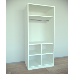 Шафа для речей Tobi Sho Альва-3, 1800х800х550 мм колір Білий Хмільник