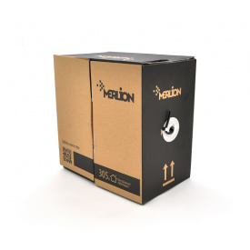 Кабель витая пара Merlion КНП 4*2*0.56 UTP-cat.6 (UTP CCA биметал наружный) бухта 305м белый