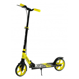 Самокат двухколесный Best Scooter PU колеса 1 амортизатор Black and Yellow (147537)
