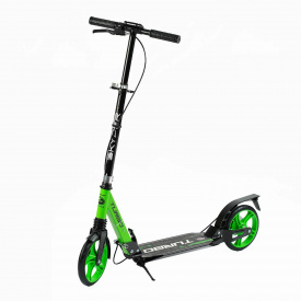 Самокат двухколесный Skyper Turbo PU колеса 200 мм 2 амортизатора Black and Green (146090)