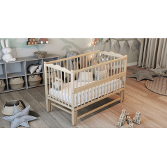 Дитяче ліжечко OSKAR бук натуральний лак Без шухляд Киев