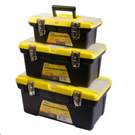 Ящики для инструментов с металлическими замками MASTERTOOL 3 шт 13"/ 16"/ 19" (79-2004)